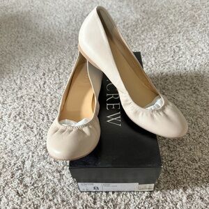 NIB J.Crew CeCe leather ballet flats, made in Italy size 8 nude